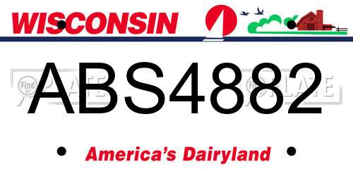 ABS4882 Wisconsin License Plate