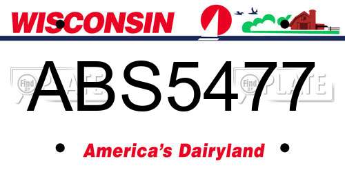 ABS5477 Wisconsin License Plate