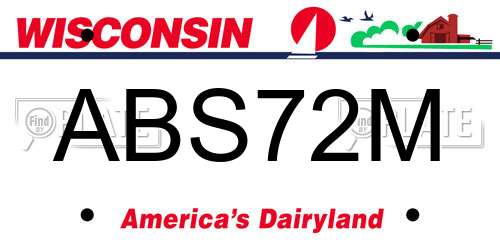 ABS72M Wisconsin License Plate