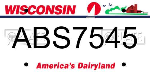 ABS7545 Wisconsin License Plate