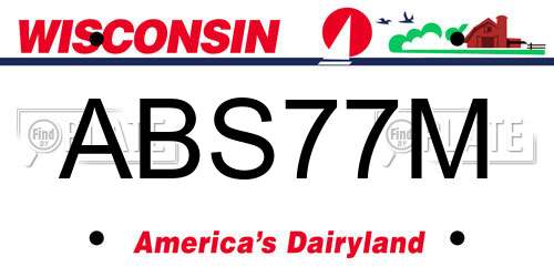 ABS77M Wisconsin License Plate