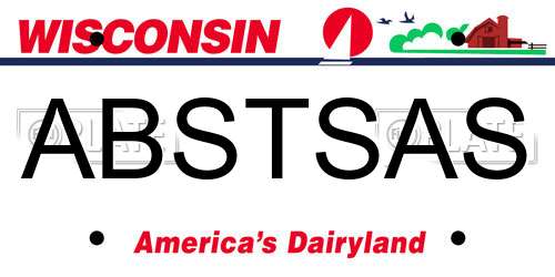 ABSTSAS Wisconsin License Plate