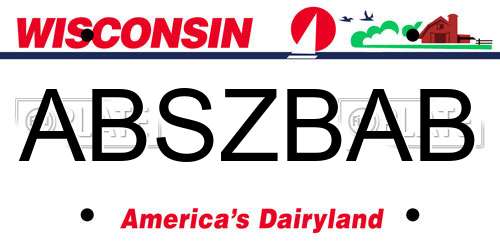 ABSZBAB Wisconsin License Plate
