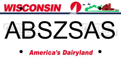 ABSZSAS Wisconsin License Plate