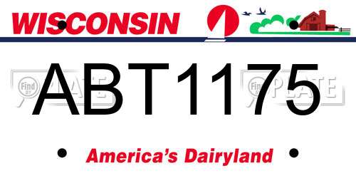 ABT1175 Wisconsin License Plate