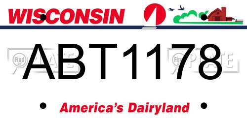 ABT1178 Wisconsin License Plate