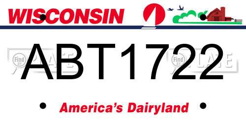 ABT1722 Wisconsin License Plate