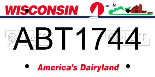 ABT1744 Wisconsin License Plate