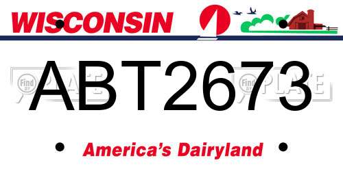 ABT2673 Wisconsin License Plate