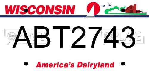 ABT2743 Wisconsin License Plate