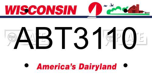 ABT3110 Wisconsin License Plate