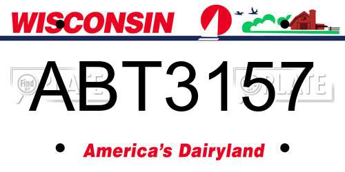 ABT3157 Wisconsin License Plate