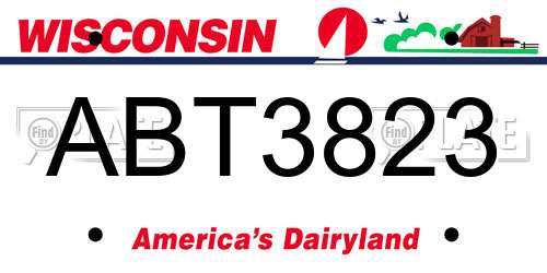 ABT3823 Wisconsin License Plate