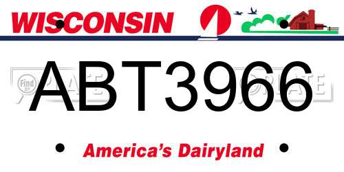 ABT3966 Wisconsin License Plate