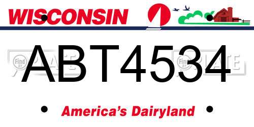 ABT4534 Wisconsin License Plate