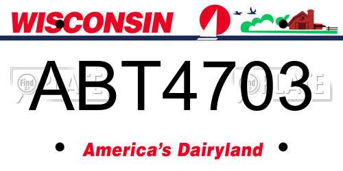 ABT4703 Wisconsin License Plate