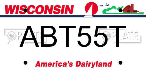 ABT55T Wisconsin License Plate