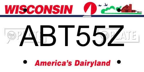 ABT55Z Wisconsin License Plate