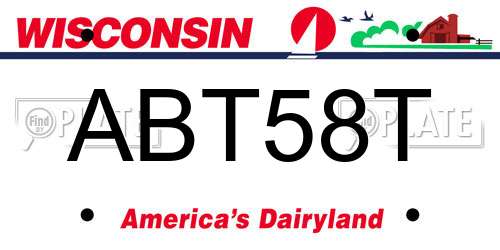 ABT58T Wisconsin License Plate