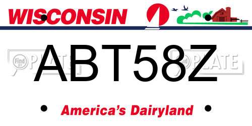 ABT58Z Wisconsin License Plate