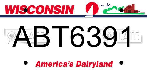 ABT6391 Wisconsin License Plate