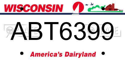 ABT6399 Wisconsin License Plate