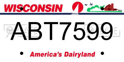 ABT7599 Wisconsin License Plate
