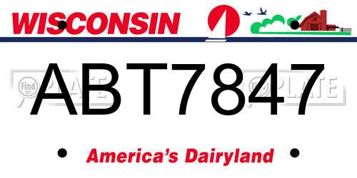 ABT7847 Wisconsin License Plate