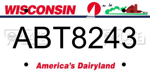 ABT8243 Wisconsin License Plate