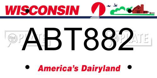 ABT882 Wisconsin License Plate