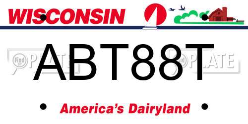 ABT88T Wisconsin License Plate