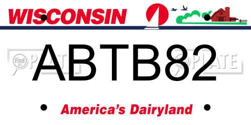 ABTB82 Wisconsin License Plate