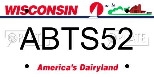 ABTS52 Wisconsin License Plate