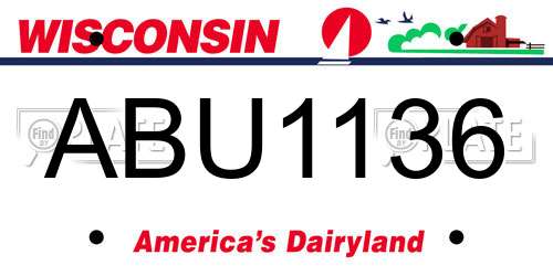ABU1136 Wisconsin License Plate