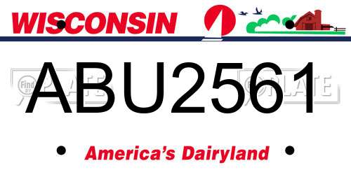 ABU2561 Wisconsin License Plate
