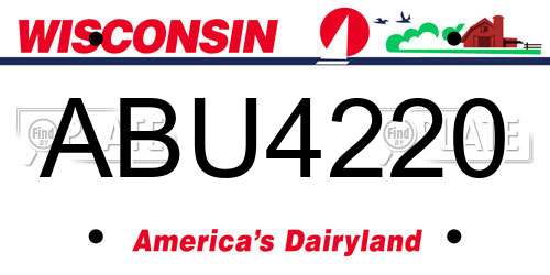 ABU4220 Wisconsin License Plate