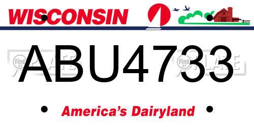 ABU4733 Wisconsin License Plate