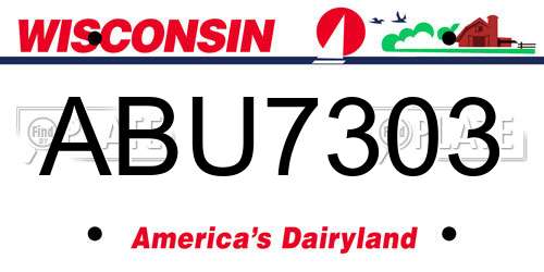 ABU7303 Wisconsin License Plate