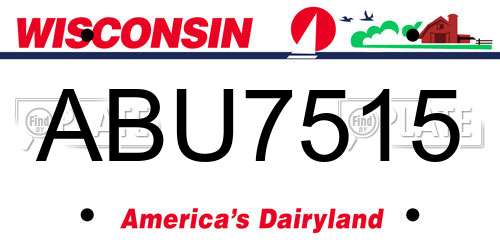 ABU7515 Wisconsin License Plate