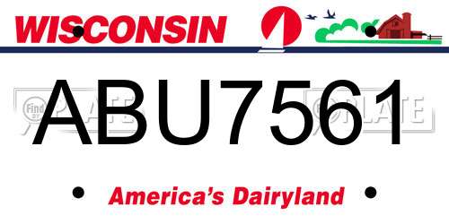 ABU7561 Wisconsin License Plate