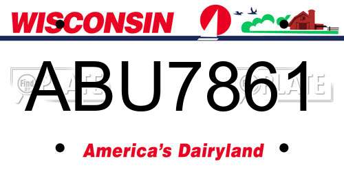 ABU7861 Wisconsin License Plate