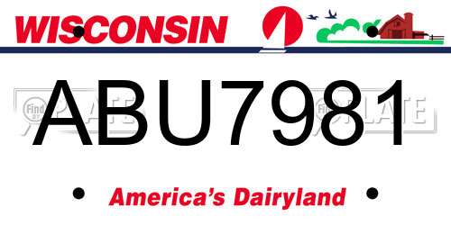 ABU7981 Wisconsin License Plate