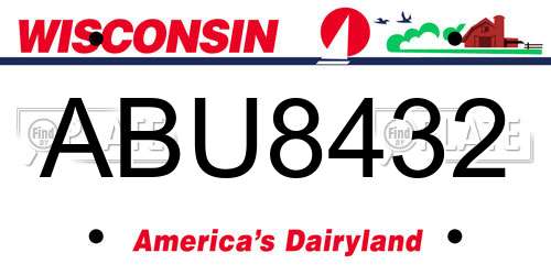 ABU8432 Wisconsin License Plate