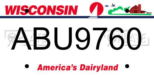 ABU9760 Wisconsin License Plate