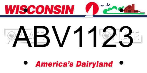 ABV1123 Wisconsin License Plate