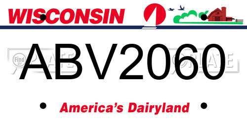 ABV2060 Wisconsin License Plate