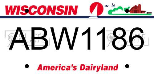 ABW1186 Wisconsin License Plate