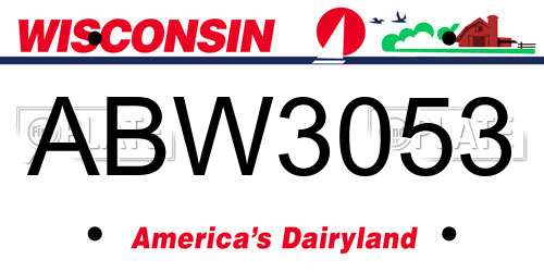 ABW3053 Wisconsin License Plate
