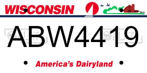 ABW4419 Wisconsin License Plate