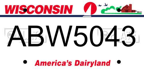 ABW5043 Wisconsin License Plate
